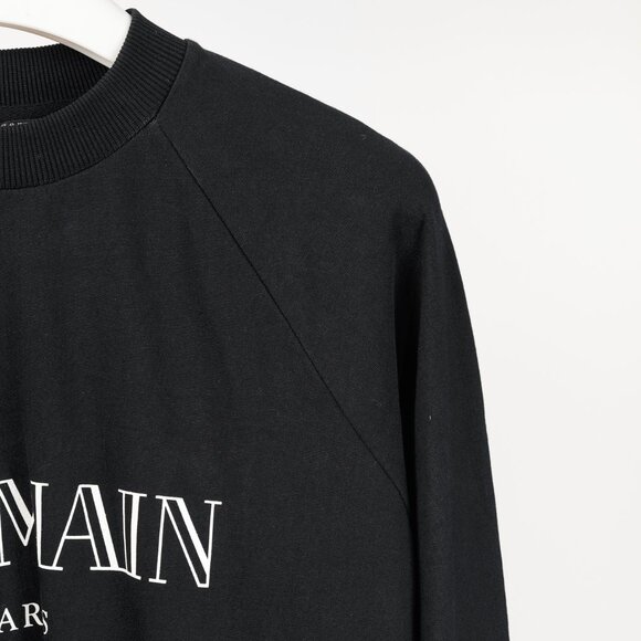 Balmain Black Cotton Logo-Print Sweatshirt - Picture 5 of 10